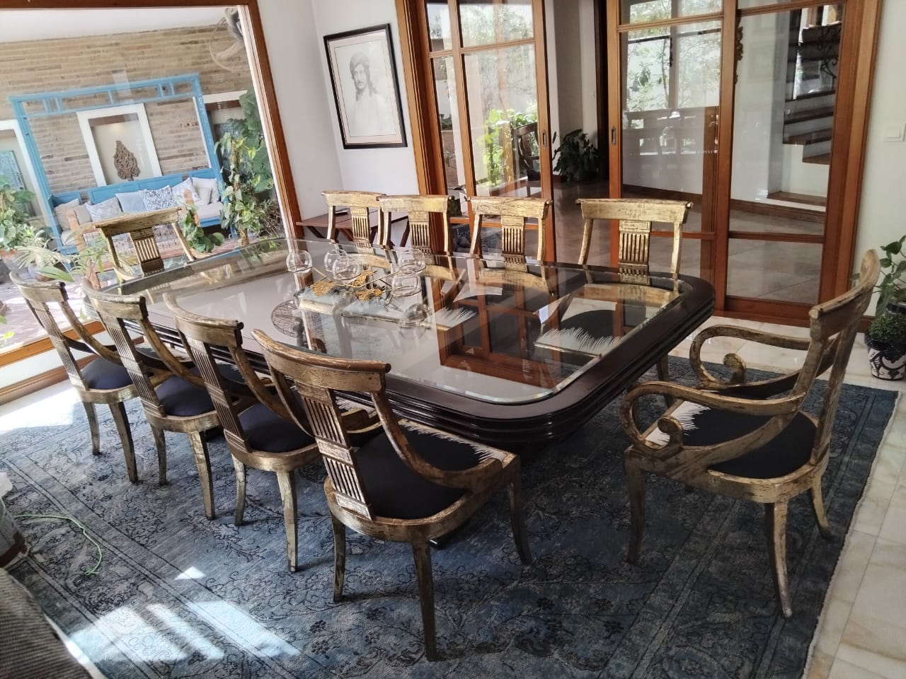 Luxe Designer Dining Table with 10 Chairs